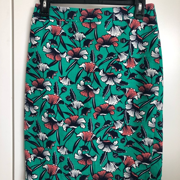J Crew Green / Black/ Pencil skirt $45 Size 00 - Picture 2 of 9